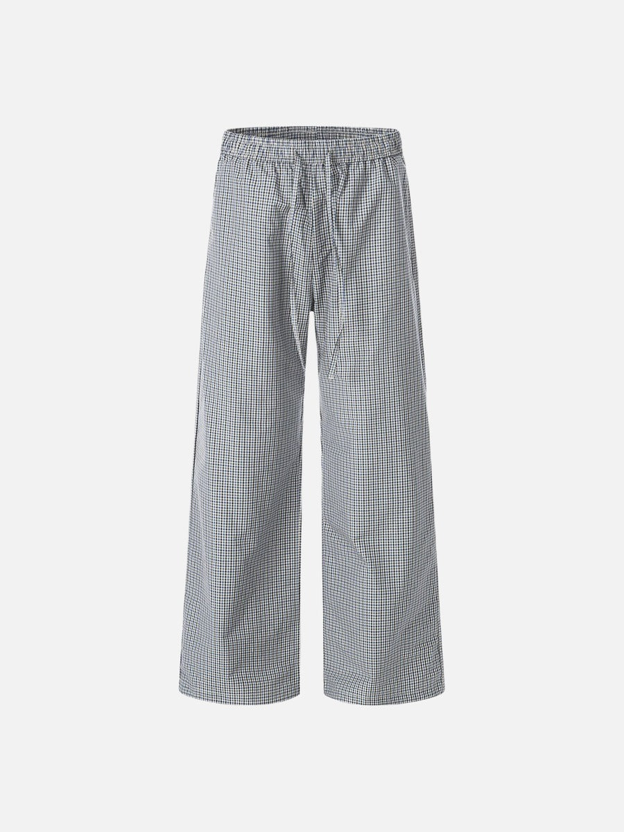DAXUEN Wide-leg gingham pants with elastic waistband