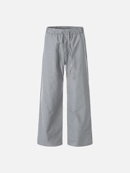 DAXUEN Wide-leg gingham pants with elastic waistband