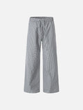 DAXUEN Wide-leg gingham pants with elastic waistband