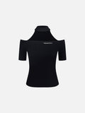 Women's slim-fit choker cut-out top