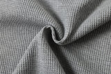 DAXUEN grey waffle knit chunky-letter graphic Henley