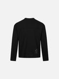 Chunky Black Letter Graphic Waffle Knit Henley