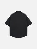 DAXUEN Short-sleeved button-up casual shirt with cityscape graphic