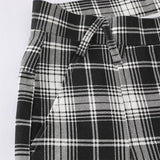 DAXUEN black and white plaid wide-leg trousers