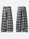 DAXUEN black and white plaid wide-leg trousers