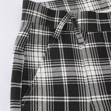DAXUEN black and white plaid wide-leg trousers