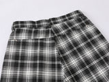 DAXUEN black and white plaid wide-leg trousers