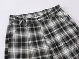 DAXUEN black and white plaid wide-leg trousers
