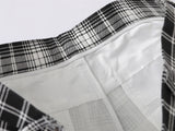 DAXUEN black and white plaid wide-leg trousers