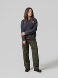 DAXUEN Distressed zip-up hooded sweatshirt — model photo