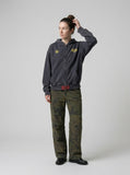DAXUEN Distressed zip-up hooded sweatshirt — model photo
