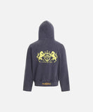 DAXUEN Distressed zip-up hooded sweatshirt