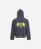 DAXUEN Distressed zip-up hooded sweatshirt