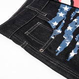 DAXUEN dark blue oversized claw mark distressed denim pants