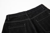 DAXUEN dark blue oversized claw mark distressed denim pants