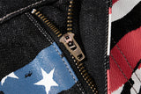 DAXUEN dark blue oversized claw mark distressed denim pants