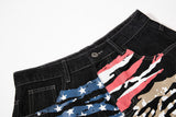 DAXUEN dark blue oversized claw mark distressed denim pants