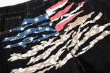 DAXUEN dark blue oversized claw mark distressed denim pants