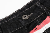 DAXUEN dark blue oversized claw mark distressed denim pants