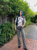 DAXUEN black oversized cloud-rabbit graphic t-shirt — model photo