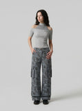 DAXUEN Cold-shoulder slim-fit knit top — model photo
