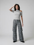 DAXUEN Cold-shoulder slim-fit knit top — model photo