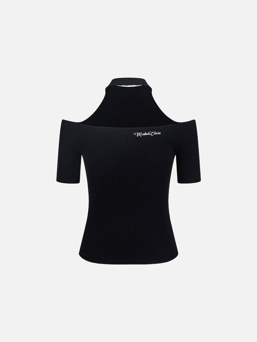 Cold-shoulder slim fit women's top