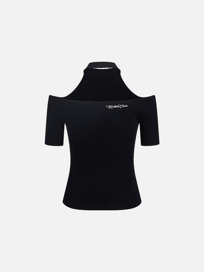 Cold-shoulder slim fit women's top
