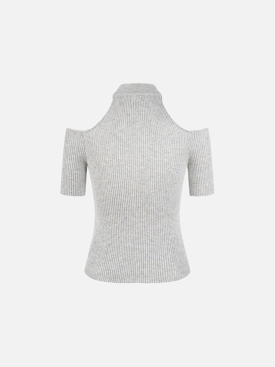Cold-shoulder slim fit women's top