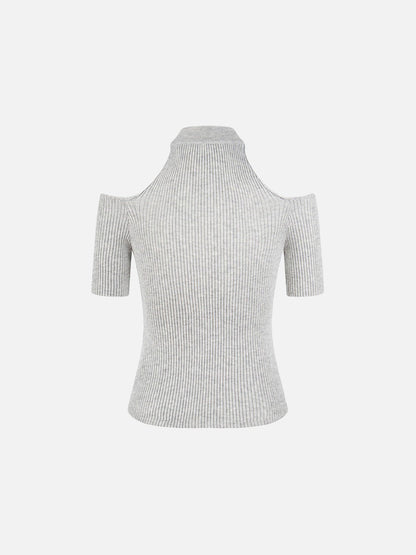 Cold-shoulder slim fit women's top