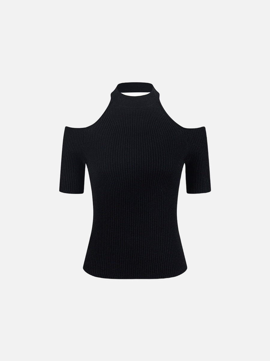 Cold-shoulder slim fit women's top