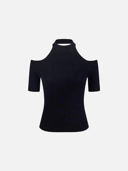 Cold-shoulder slim fit women's top
