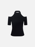 Cold-shoulder slim fit women's top