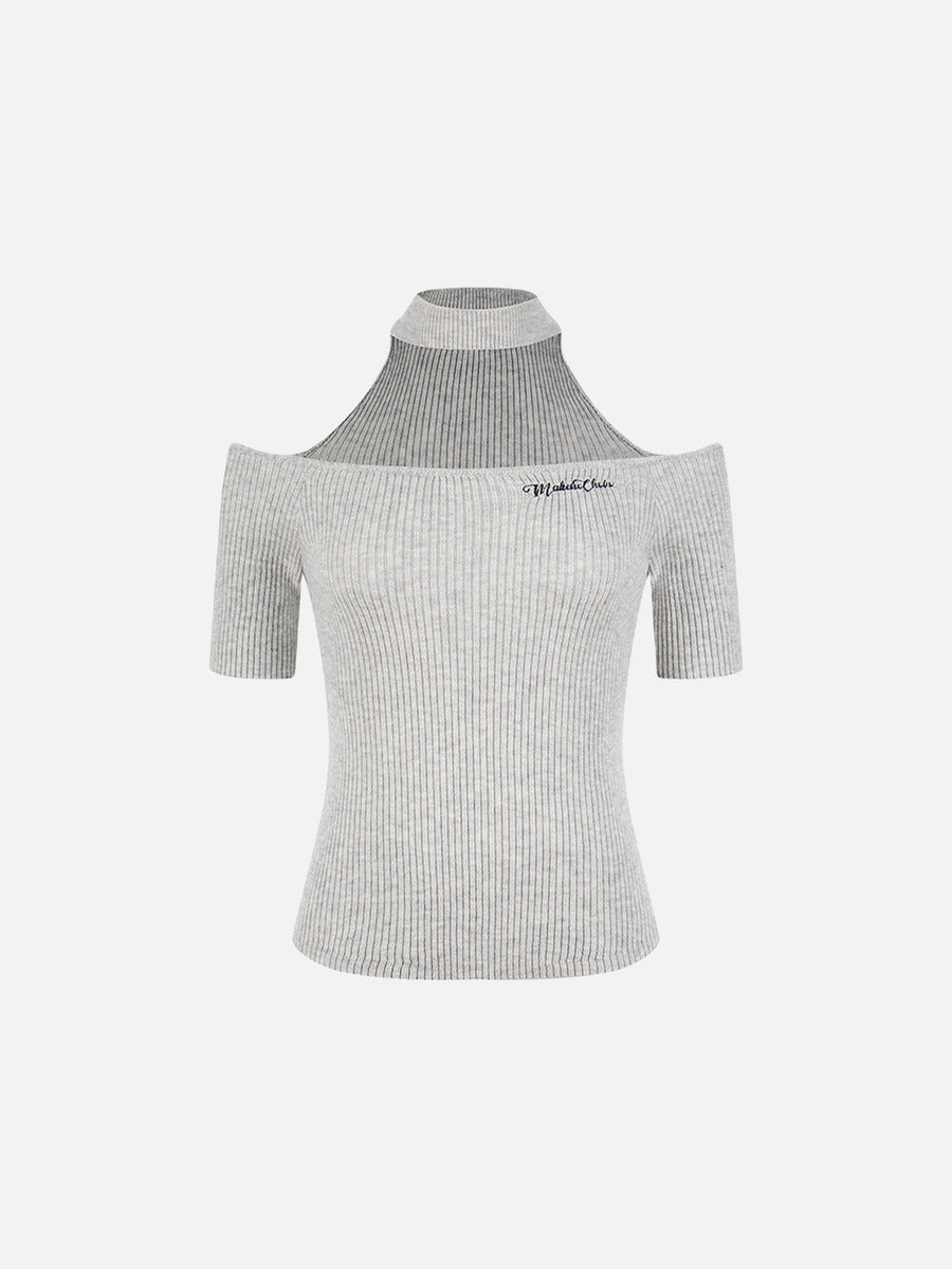 Cold-shoulder slim fit women's top