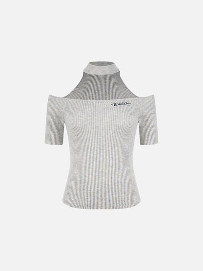 Cold-shoulder slim fit women's top