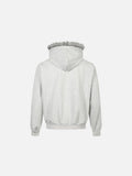 DAXUEN light grey marl full-zip hoodie with collage graphic