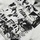 DAXUEN light grey marl full-zip hoodie with collage graphic