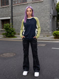 DAXUEN Color block long sleeve t-shirt with raglan sleeves — model photo