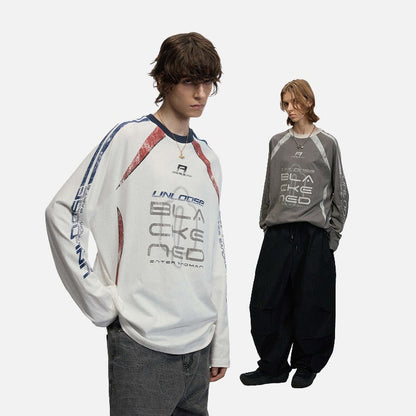 DAXUEN Color block long sleeve top with graphics