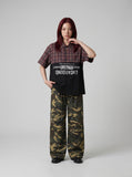 DAXUEN Color-block plaid button-up shirt — model photo