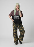 DAXUEN Color-block plaid button-up shirt — model photo