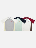 DAXUEN Loose-fit color-block raglan t-shirt with embroidered details