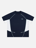 DAXUEN Color blocked short-sleeved t-shirt with contrast stitching