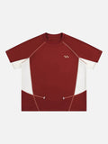 DAXUEN Color blocked short-sleeved t-shirt with contrast stitching