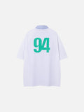 DAXUEN Color-blocked short-sleeved button-up shirt with graphic prints