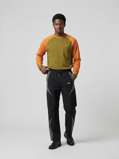 DAXUEN color-blocked long sleeve crew neck top — model photo