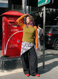 DAXUEN color-blocked long sleeve crew neck top — model photo