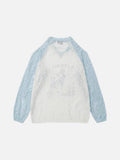 DAXUEN Color-blocked long-sleeve sweater with cartoon graphics
