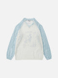 DAXUEN Color-blocked long-sleeve sweater with cartoon graphics