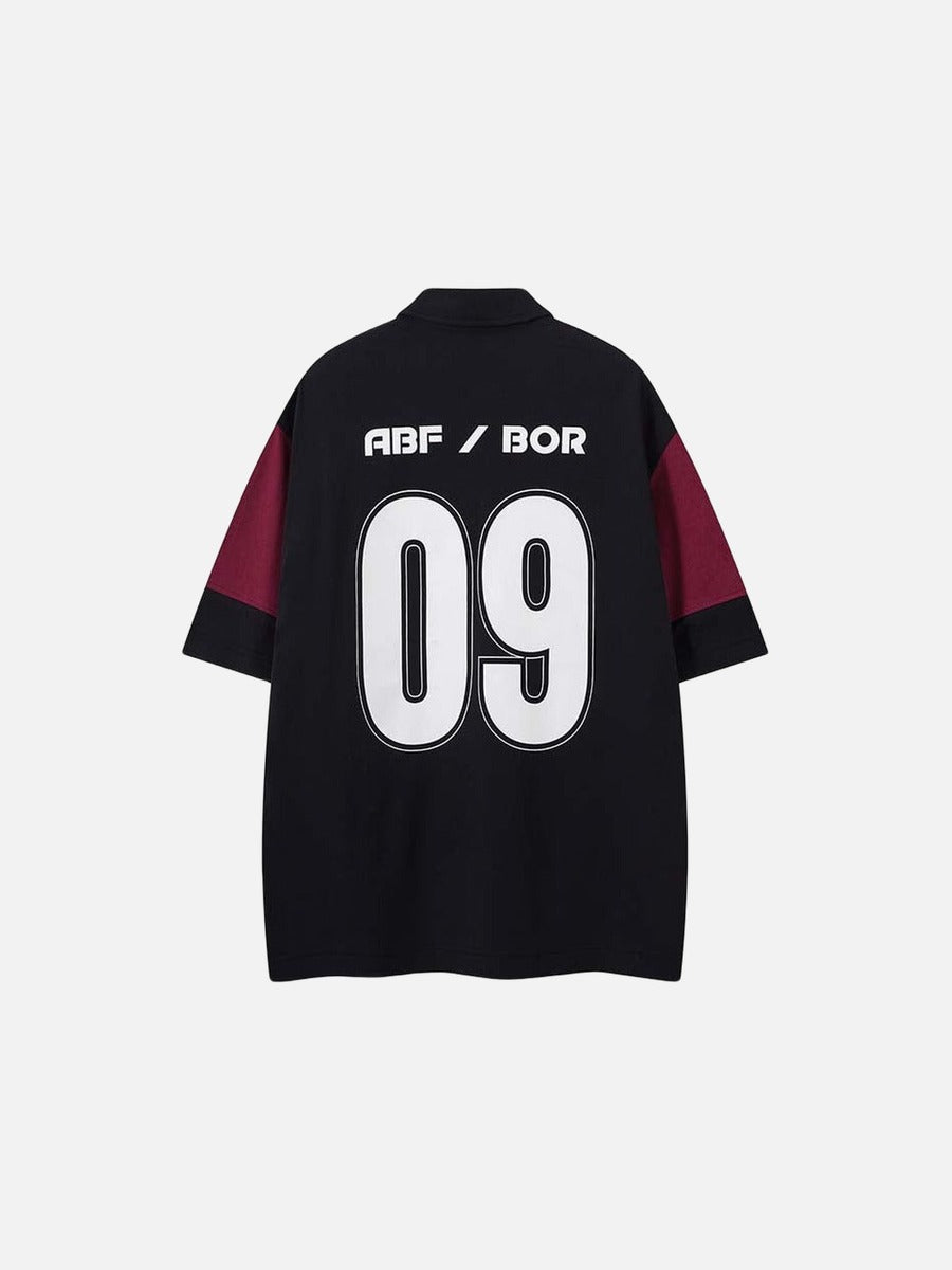 DAXUEN Color-blocked oversized polo shirt